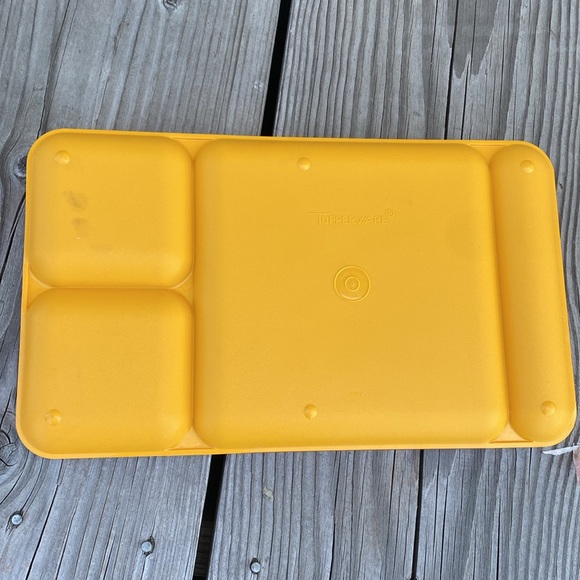 4 Retro Vintage Harvest Colors Tupperware Divided Trays Plates 1535 Lunch Food 2 - Picture 3 of 5